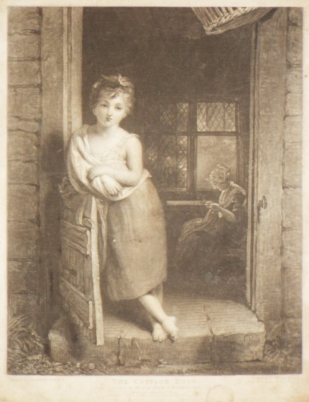 Mezzotint - The Cottage Door. From a picture in the possession of W. Chamberlayne esqr. M.P. - Turner